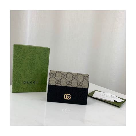 gucci ghost card case|GG Marmont card case wallet in dark gold leather .